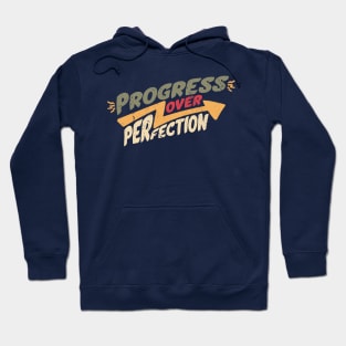 Vintage Progress Over Perfection // Back to School Teacher Saying Hoodie